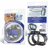 Двойное кольцо выносливости на пенис DUAL STAMINA RING - BlueLine - в Кирове купить с доставкой