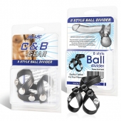 Разделитель мошонки из искусственной кожи на клепках 8 STYLE BALL DIVIDER - BlueLine - купить с доставкой в Кирове