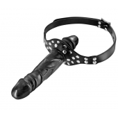 Черный кляп-фаллоимитатор Double Penis Gag - Fetish Tentation - купить с доставкой в Кирове