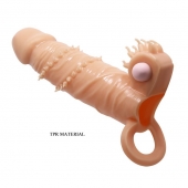 Телесная удлиняющая вибронасадка Penis Sleeve Connor - 17 см. - Baile - в Кирове купить с доставкой