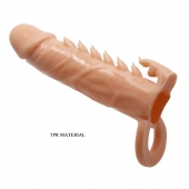 Телесная удлиняющая насадка Penis Sleeve Emmitt - 17 см. - Baile - в Кирове купить с доставкой