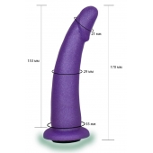 Фиолетовая гладкая изогнутая насадка-плаг - 17 см. - LOVETOY (А-Полимер) - купить с доставкой в Кирове