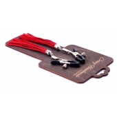 Металлические зажимы на соски с красными замшевыми кисточками - Crazy Handmade - купить с доставкой в Кирове