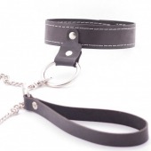 Узкий однослойный ошейник с поводком - Crazy Handmade - купить с доставкой в Кирове