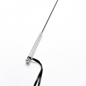 Черный кожаный стек с гладкой ручкой - 55 см. - Crazy Handmade - купить с доставкой в Кирове