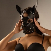 Черная маска  Собака  с ушками - Crazy Handmade - купить с доставкой в Кирове