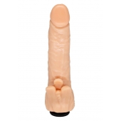 Телесная гелевая насадка-фаллос с клиторальными лепестками - 18,5 см. - LOVETOY (А-Полимер) - купить с доставкой в Кирове