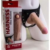 Страпон Harness из двух предметов: трусики с плугом и насадка-фаллос - 17 см. - LOVETOY (А-Полимер) - купить с доставкой в Кирове