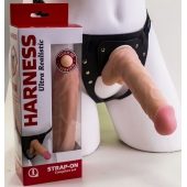 Страпон Harness из двух предметов: регулируемые трусики и насадка-фаллос - 17,5 см. - LOVETOY (А-Полимер) - купить с доставкой в Кирове