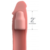 Телесная насадка-удлинитель 2 Inch Silicone X-tension with Strap - 20,3 см. - Pipedream - в Кирове купить с доставкой