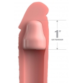 Телесная насадка-удлинитель 1 Inch Silicone X-tension - 17,8 см. - Pipedream - в Кирове купить с доставкой