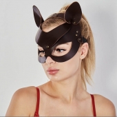 Коричневая кожаная маска  Кошечка - Sitabella - купить с доставкой в Кирове