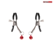 Серебристые зажимы на соски с шариками - Notabu - купить с доставкой в Кирове