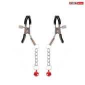 Серебристые зажимы на соски с шариками на цепочках - Notabu - купить с доставкой в Кирове