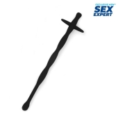 Черный силиконовый уретральный стимулятор - 15 см. - Sex Expert - купить с доставкой в Кирове