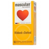 Презервативы с колечками и пупырышками Masculan Ribbed+Dotted - 10 шт. - Masculan - купить с доставкой в Кирове