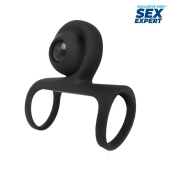 Черная вибронасадка на пенис Sex Expert - Sex Expert - в Кирове купить с доставкой