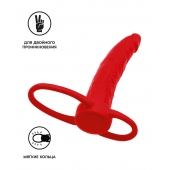 Красная насадка на пенис для двойного проникновения Black Red - 16,5 см. - ToyFa - купить с доставкой в Кирове