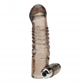 Дымчатая насадка на пенис с вибрацией  Vibrating Penis Enhancing Sleeve Extension - 13,3 см. - BlueLine - в Кирове купить с доставкой