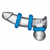 Комплект из трех голубых эрекционных колец 3-Pack Ribbed Rider Cock Ring Set - BlueLine - в Кирове купить с доставкой