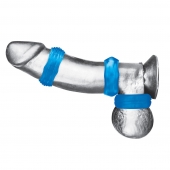 Комплект из трех голубых колец для эрекции 3-Pack Nuts   Bolts Stretch Cock Ring Set - BlueLine - в Кирове купить с доставкой