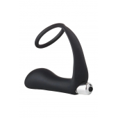 Черное эрекционное кольцо с вибропробкой Vibrating Anal Plug With Cockring - Dream Toys - в Кирове купить с доставкой