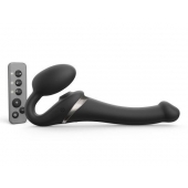 Черный безремневой страпон Multi Orgasm Size S с клиторальной стимуляцией - Strap-on-me - купить с доставкой в Кирове