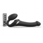 Черный безремневой страпон Multi Orgasm Size M с клиторальной стимуляцией - Strap-on-me - купить с доставкой в Кирове