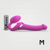 Ярко-розовый безремневой страпон Multi Orgasm Size M с клиторальной стимуляцией - Strap-on-me - купить с доставкой в Кирове