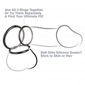 Набор из трех черных эрекционных колец Silicone 3-Ring Stamina Set - Pipedream - в Кирове купить с доставкой