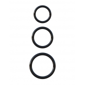 Набор из трех черных эрекционных колец Silicone 3-Ring Stamina Set - Pipedream - в Кирове купить с доставкой