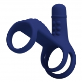 Синяя вибронасадка на пенис Vibrating Penis Sling - Baile - в Кирове купить с доставкой