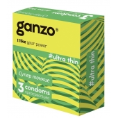 Ультратонкие презервативы Ganzo Ultra thin - 3 шт. - Ganzo - купить с доставкой в Кирове