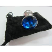 Анальное украшение BUTT PLUG  Small с синим кристаллом - 7 см. - Anal Jewelry Plug - купить с доставкой в Кирове