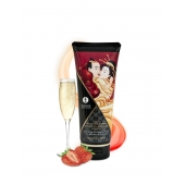 Массажный крем для тела с ароматом клубники и шампанского Sparkling Strawberry Wine - 200 мл. - Shunga - купить с доставкой в Кирове