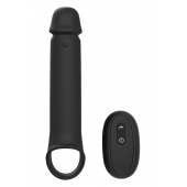 Черная насадка-удлинитель с вибрацией Vibrating Extender With Remote - Dream Toys - в Кирове купить с доставкой