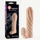 Телесная насадка-удлинитель Okoto со спиралевидным рельефом - 16 см. - Sitabella - в Кирове купить с доставкой