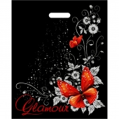 Черный пакет Glamour с вырубной ручкой (38х47 см) - Сима-Ленд - купить с доставкой в Кирове