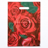 Пакет с цветочным принтом и вырубной ручкой (30х40 см) - Сима-Ленд - купить с доставкой в Кирове