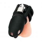 Черная клетка для пениса Silicone Small 2 in Cock Cage With Ball Divider - BlueLine - купить с доставкой в Кирове