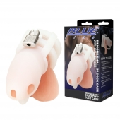 Белая клетка для пениса Silicone Small 2 in Cock Cage With Ball Divider - BlueLine - купить с доставкой в Кирове