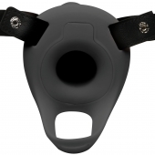 Черный полый страпон с вибрацией 2’’ Erection 28X Smooth Vibrating Silicone Penis Sheath - XR Brands - купить с доставкой в Кирове