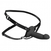 Черный полый страпон с вибрацией 2’’ Erection 28X Smooth Vibrating Silicone Penis Sheath - XR Brands - купить с доставкой в Кирове