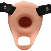 Телесный полый страпон 2  Erection 28X Smooth Vibrating Silicone Penis Sheath - 16 см. - XR Brands - купить с доставкой в Кирове