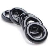 Комплект из 5 черных эрекционных колец для мошонки Ring Master Custom Ball Stretcher Kit - XR Brands - в Кирове купить с доставкой