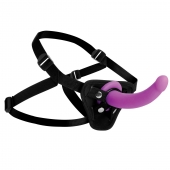 Лиловый поясной страпон Navigator Silicone G-Spot Dildo with Harness - 17,8 см. - XR Brands - купить с доставкой в Кирове