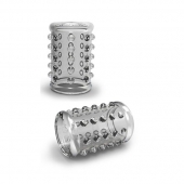 Прозрачная насадка на пенис с шишечками STAY HARD COCK SLEEVE 02 CLEAR - Blush Novelties - в Кирове купить с доставкой