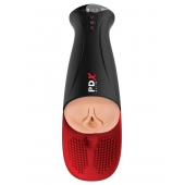 Телесный мастурбатор-вагина в черной колбе с вибрацией Fuck-O-Matic Pro XL - Pipedream - в Кирове купить с доставкой