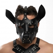 Черная кожаная маска «Собака» - Crazy Handmade - купить с доставкой в Кирове