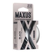 Черные утолщенные презервативы MAXUS Extra Strong с железным кейсом - 3 шт. - Maxus - купить с доставкой в Кирове